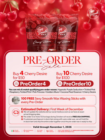 Cherry Desire synthetic hard wax pre-order sale with 4 and 10 bag offers