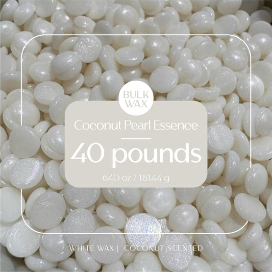 Coconut Pearl Essence | Coconut Scented Hard Wax | Bulk 40 pound | Free Shipping in USA
