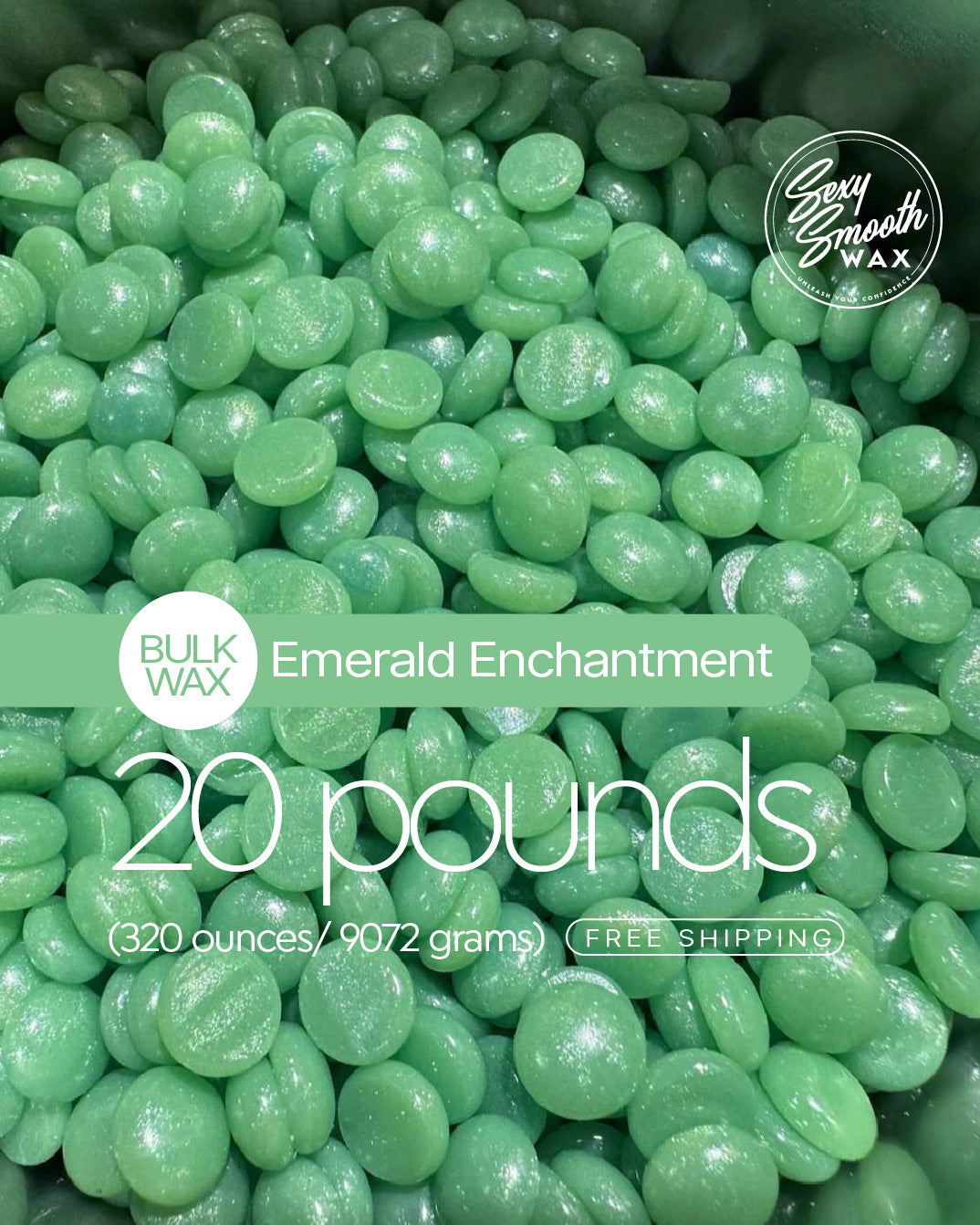 Emerald Enchantment bulk hard wax 20 pound for professional hair removal