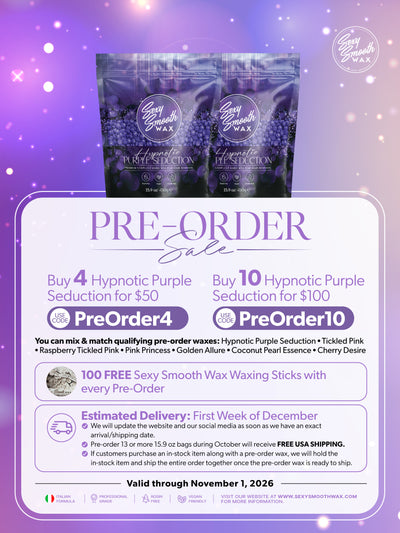 Hypnotic Purple Seduction synthetic hard wax pre-order sale with 4 and 10 bag offers