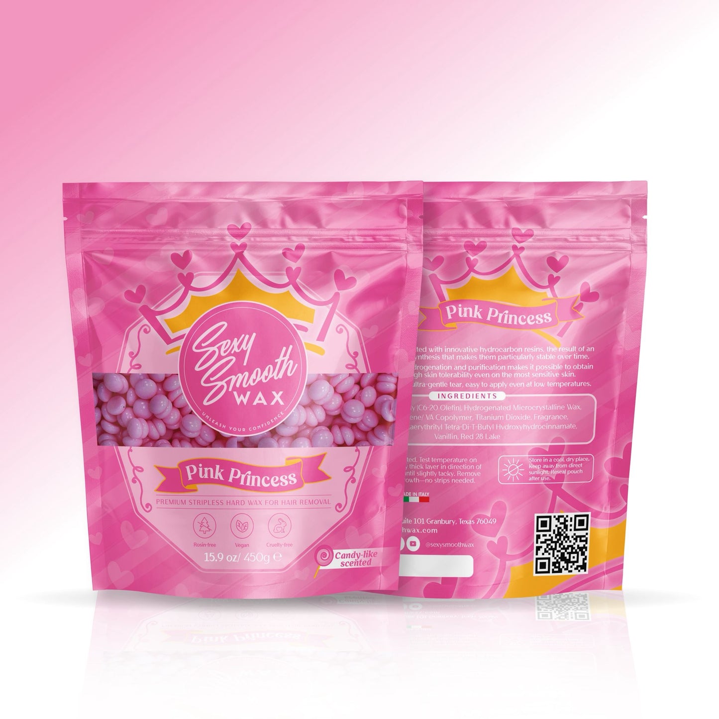 Pink Princess Scented Synthetic Hard Wax 15.9 Ounce Bag of Wax