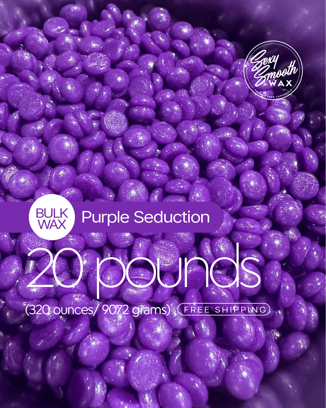 Purple Seduction bulk hard wax 20 pounds for professional hair removal