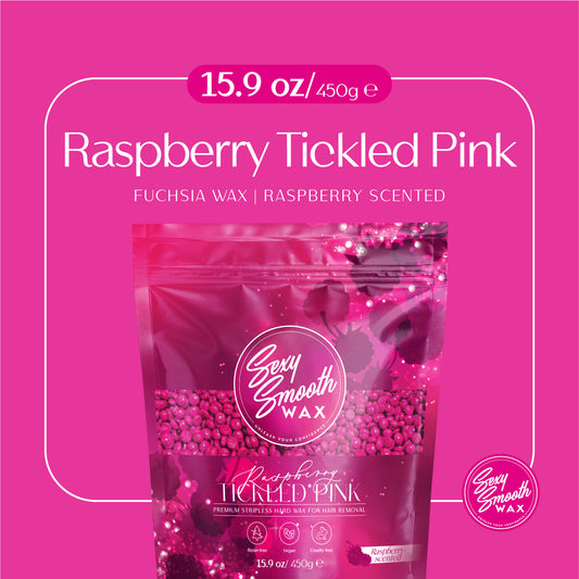 Raspberry Tickled Pink synthetic hard wax 15.9 oz bag for professional hair removal