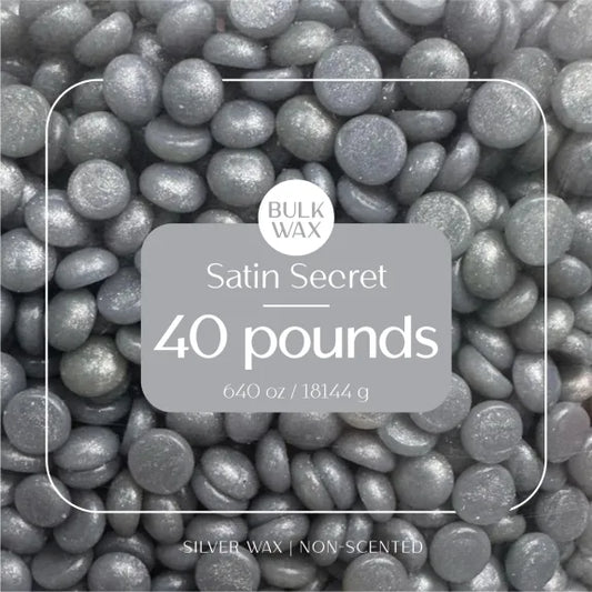Satin Secret | Non-Scented Synthetic Hard Wax | Bulk Order 40 Pounds | Free Shipping in USA