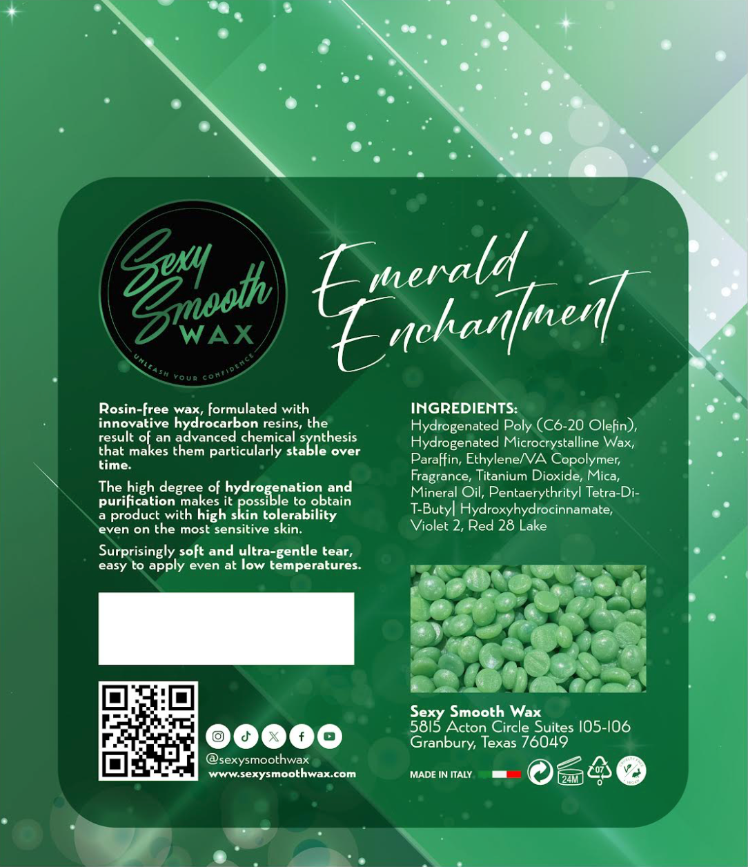 Emerald Enchantment Synthetic Hard Wax Bulk 20 Pounds *Free Shipping *