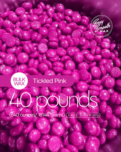 Tickled Pink Non Scented Synthetic Hard Wax 40 Pounds of Wax In Bulk