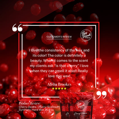 Customer review of Sexy Smooth Wax Cherry Desire cherry-scented red synthetic hard wax for professional hair removal