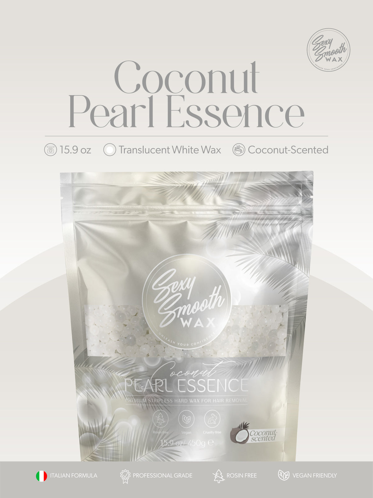 Coconut Pearl Essence 15.9 oz coconut-scented white synthetic hard wax