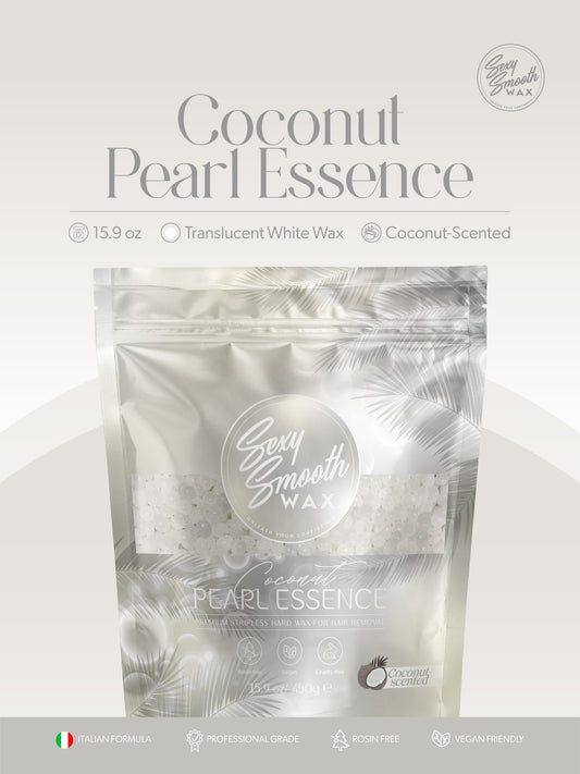 Coconut Pearl Essence 15.9 oz coconut-scented white synthetic hard wax