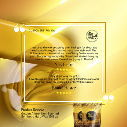 Golden Allure hard wax customer reviews featuring feedback from Sexy Smooth Wax customers