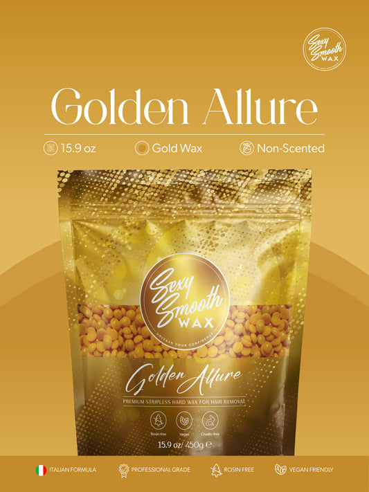 Sexy Smooth Wax Golden Allure 15.9 oz non-scented gold synthetic hard wax for professional hair removal