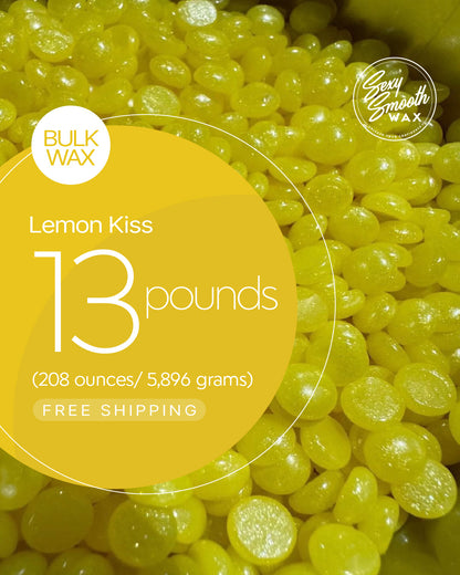Sexy Smooth Wax Lemon Kiss yellow bulk hard wax beads in a 13 lb size with free U.S. shipping.