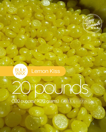 Sexy Smooth Wax Lemon Kiss yellow bulk hard wax beads in a 20 lb size with free U.S. shipping.