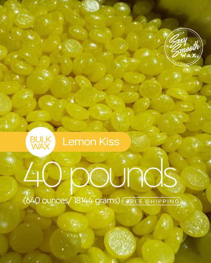 Sexy Smooth Wax Lemon Kiss yellow bulk hard wax beads in a 40 lb size with free U.S. shipping.