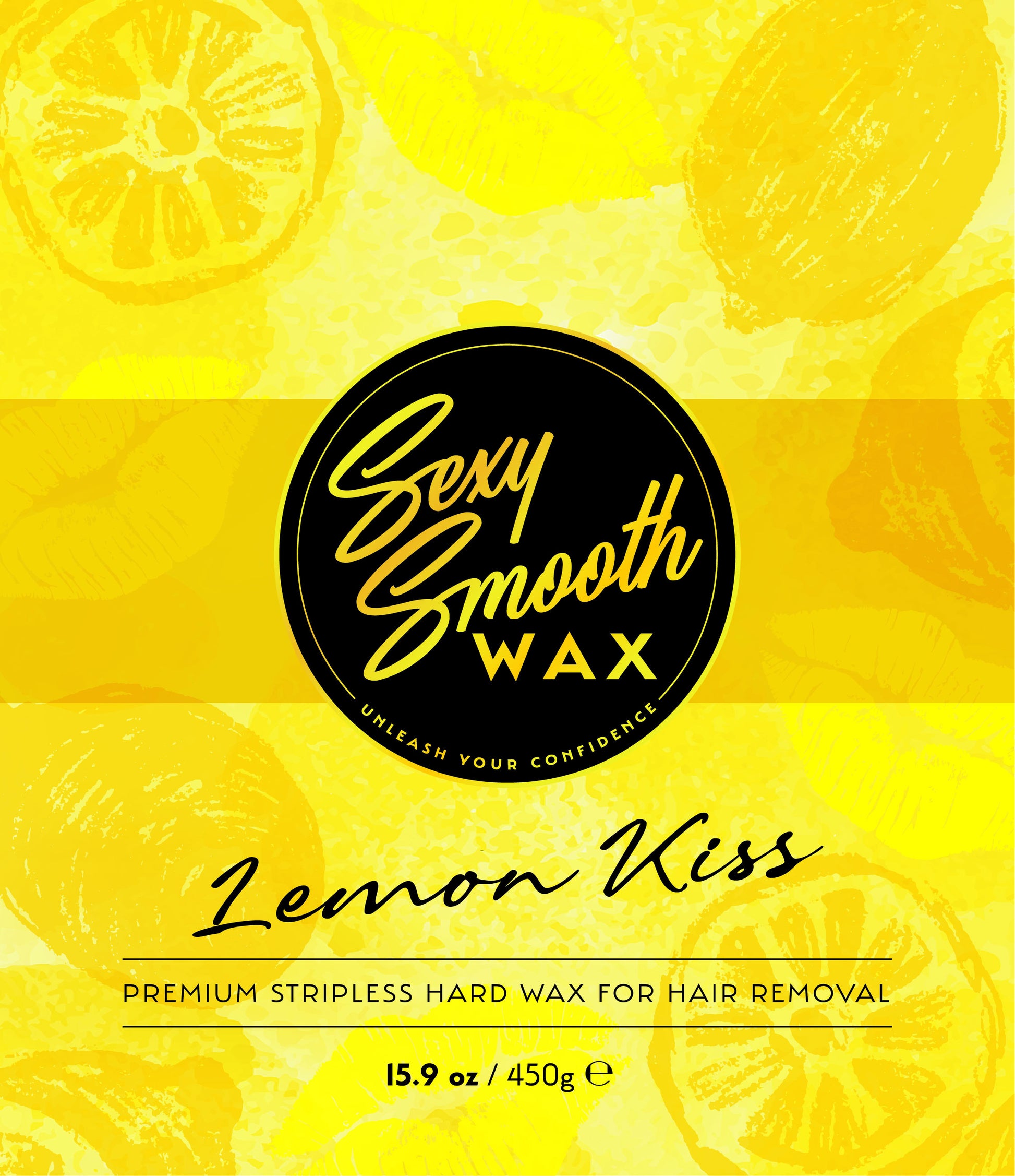 Sexy Smooth Wax Lemon Kiss premium stripless hard wax for hair removal in a 15.9 oz 450 g size.