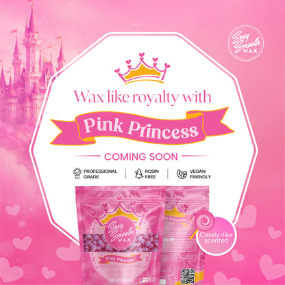 Pink Princess candy-like scented hard wax beads by Sexy Smooth Wax, professional-grade, rosin-free, and vegan-friendly