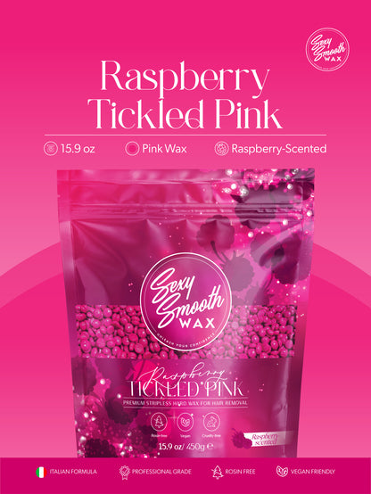 Sexy Smooth Wax Raspberry Tickled Pink 15.9 oz raspberry-scented pink synthetic hard wax with mica for professional hair removal