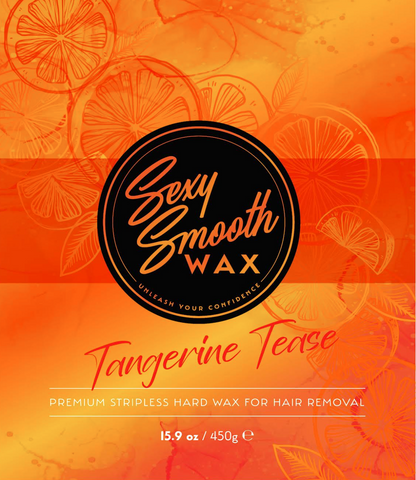 Sexy Smooth Wax Tangerine Tease premium stripless hard wax for hair removal in a 15.9 oz 450 g size.