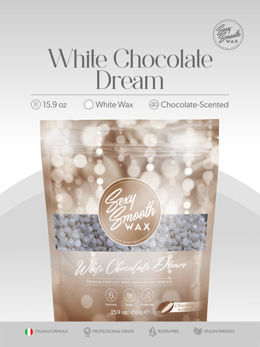 Sexy Smooth Wax White Chocolate Dream 15.9 oz chocolate-scented white synthetic hard wax for professional hair removal